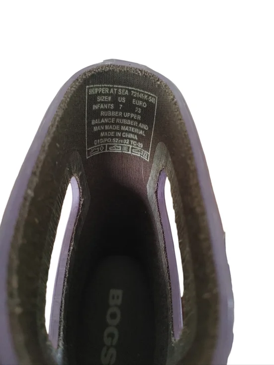 Bogs Skipper At Sea Kids Pink And Purple Rain Boots - Picture 5 of 7